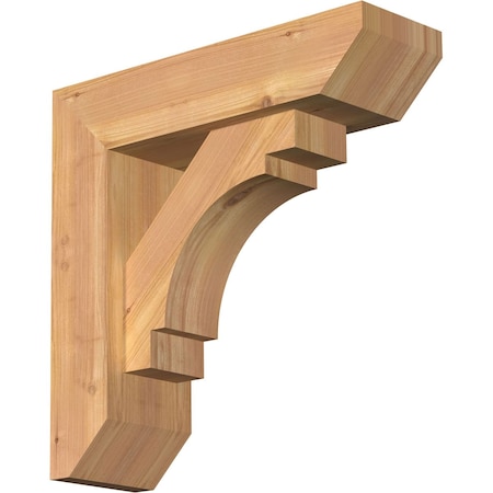 Merced Slat Smooth Bracket w/ Offset Brace, Western Red Cedar, 5 1/2"W x 18"D x 18"H